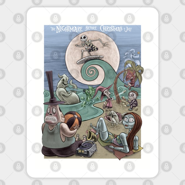 Nightmare Before Christmas in July Sticker by majanation